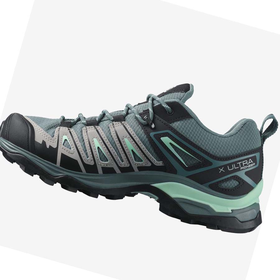 Salomon WoX ULTRA PIONEER CLIMASALOMON™ WATERPROOF Kadın Yürüyüş Ayakkabısı Yeşil | TR 2794AHK